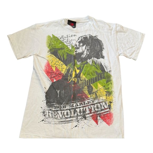 BOB MARLEY REVOLUTION WHITE T SHIRT‎ SIZE SMALL | W1 - Picture 1 of 5